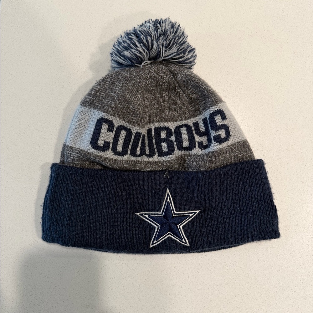 New Era Gray and Blue Knit Beanie